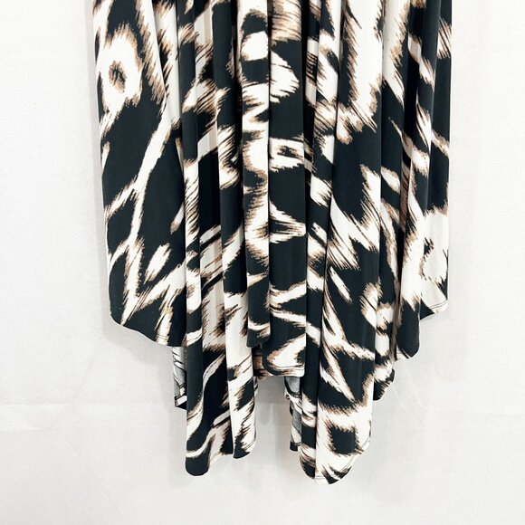 Soma Sleeveless Scarf Hem Dress V-Neck Brown Print Empire Waist Size Medium - Picture 4 of 7